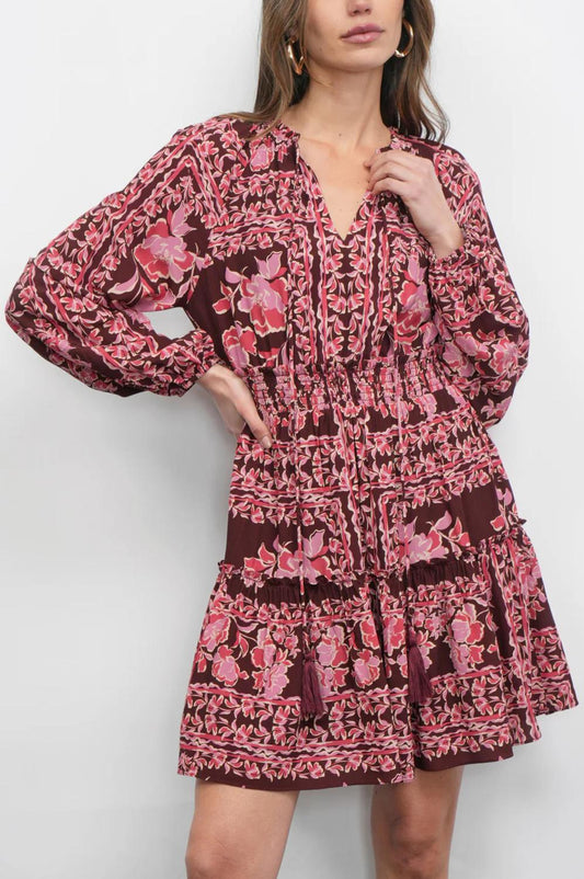 Greylin - Ringo Long Sleeve Smocked Mini Dress