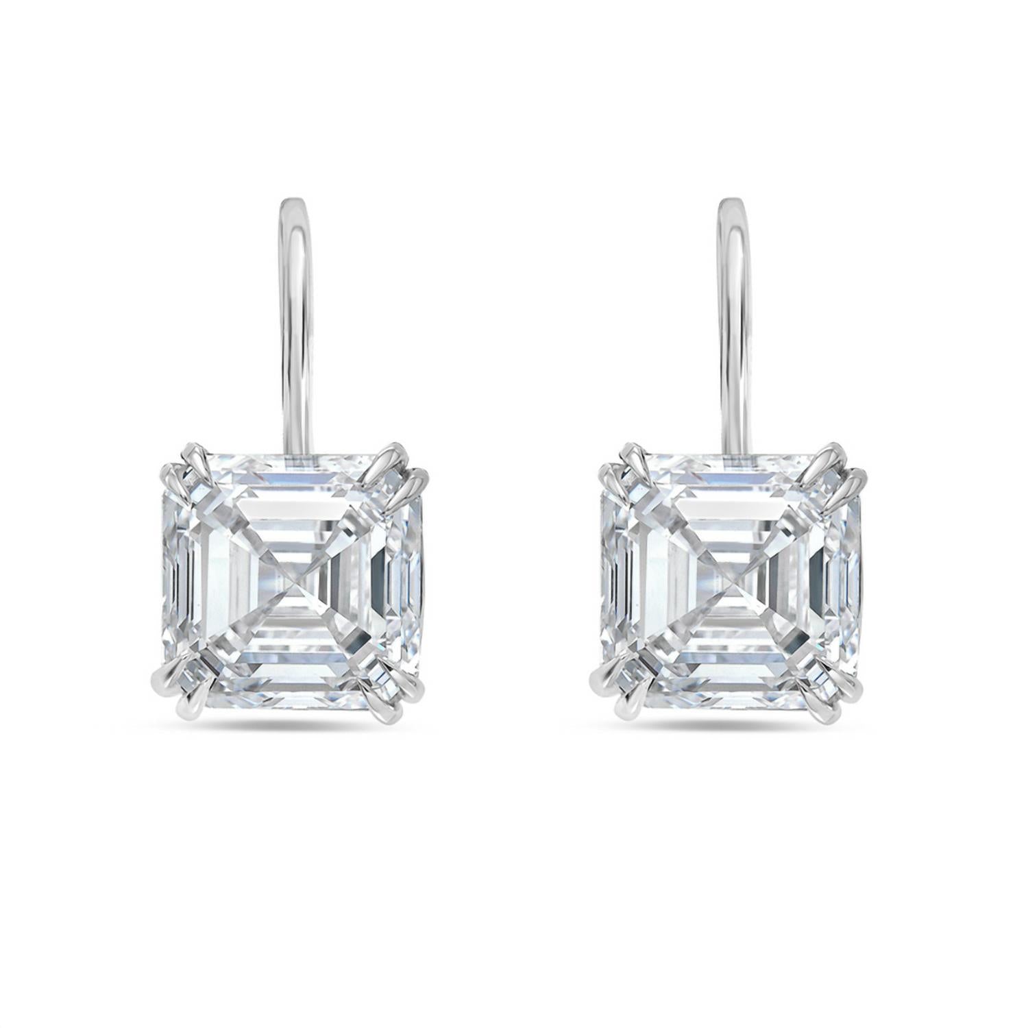 Diana M Jewels - 5.00 Cts Lab Grown Asscher Diamond Drop Earrings