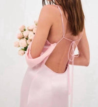 for Love & Lemons Draped Plunge Neck Asymmetric James Maxi Dress in pink - women's dress - detail view