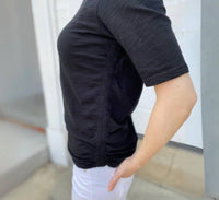 Elliott Lauren - Elbow Sleeve Tee With Rouched Side