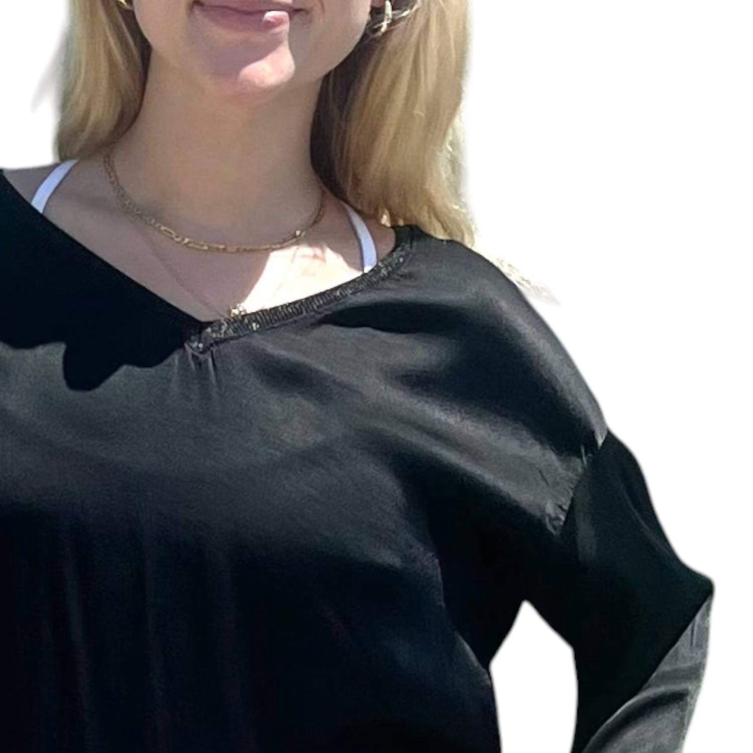 Brand Bazar - Satin V-Neck Top