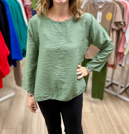 Cut Loose - Long Sleeve Split Back Top