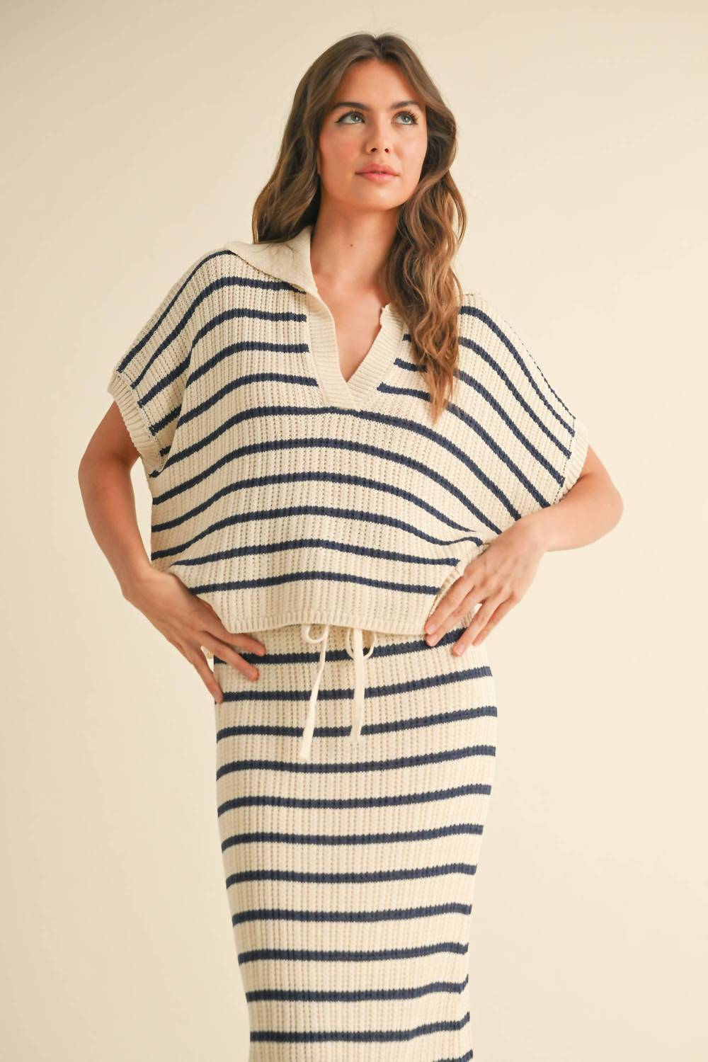 Miou Muse - Collared Short Sleeve Top