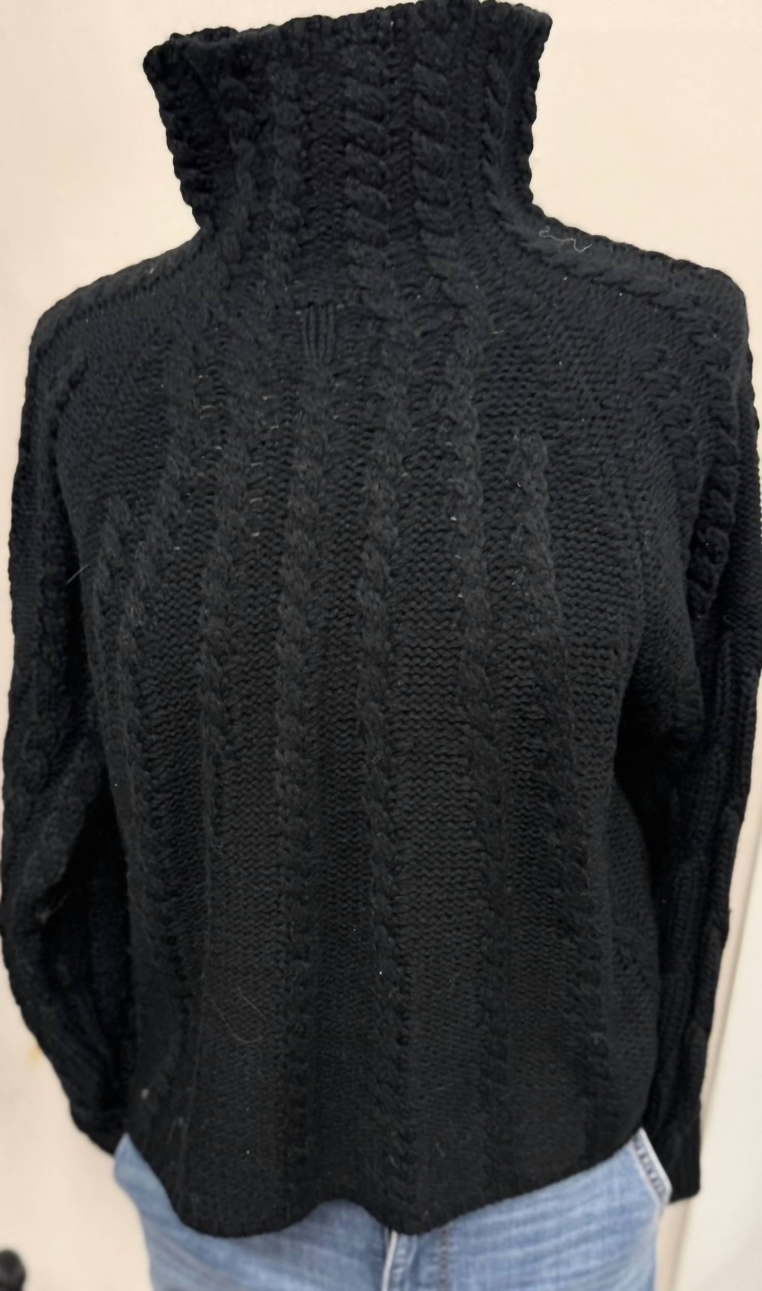 Davi & Dani - Women's Cable Knit Turtleneck Sweater Top