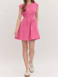 Entro - Chic Cinched Waist Mini Dress