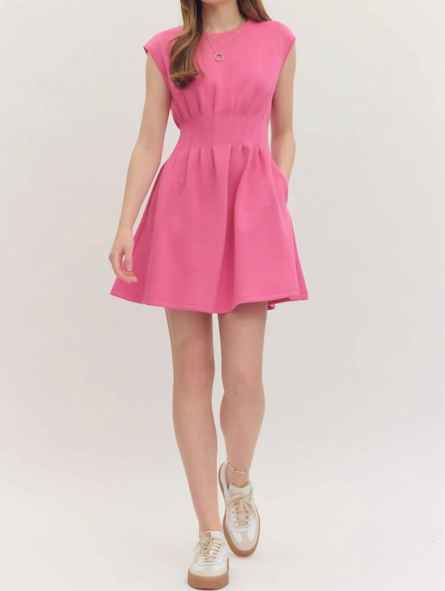 Entro - Chic Cinched Waist Mini Dress