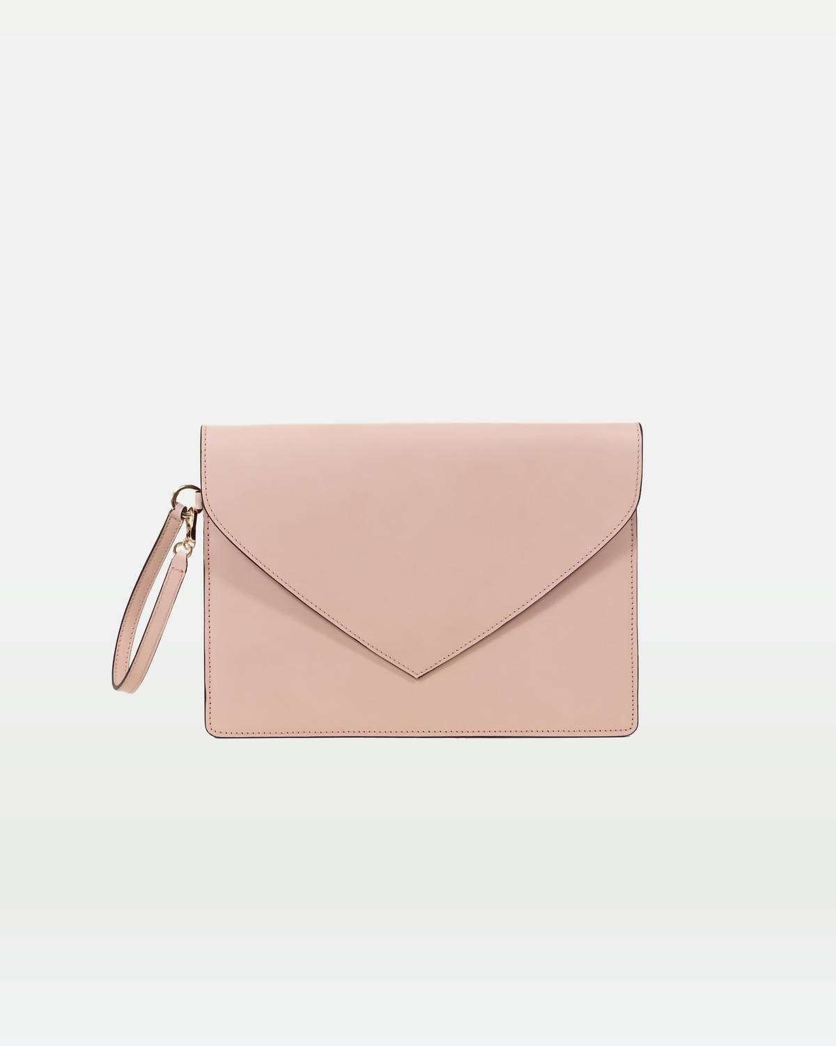MODHER Women's Envelope Clutch Bag in blush pink - women's bag