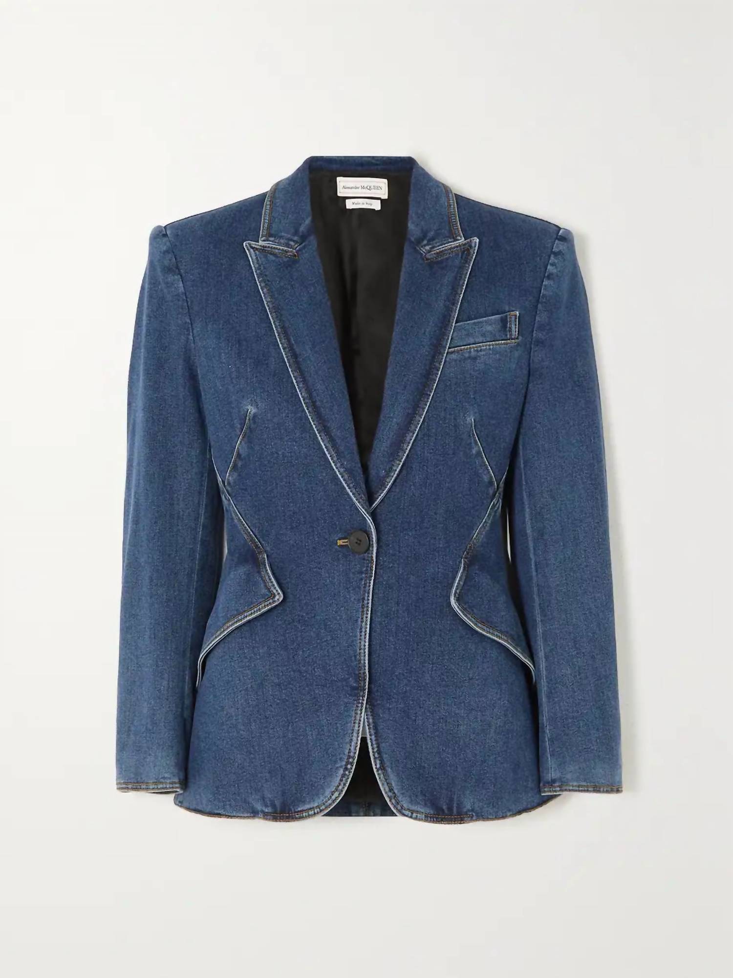 Alexander Mcqueen - Cotton Denim Blazer
