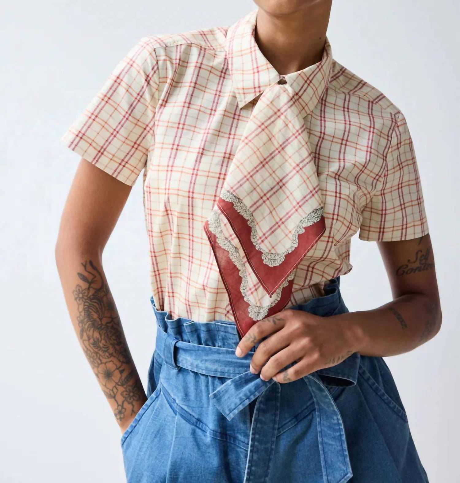 Hope For Flowers - Scarf Tie Button Down Top
