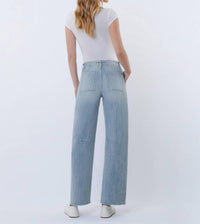 Vervet By Flying Monkey - High Rise Raw Hem Crop Barrel Jeans