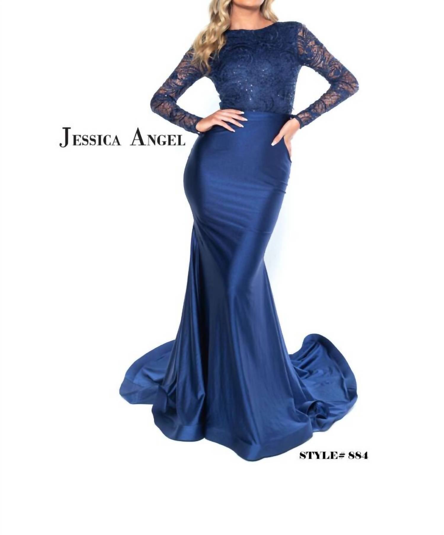 Long Sleeve Lace Evening Gown