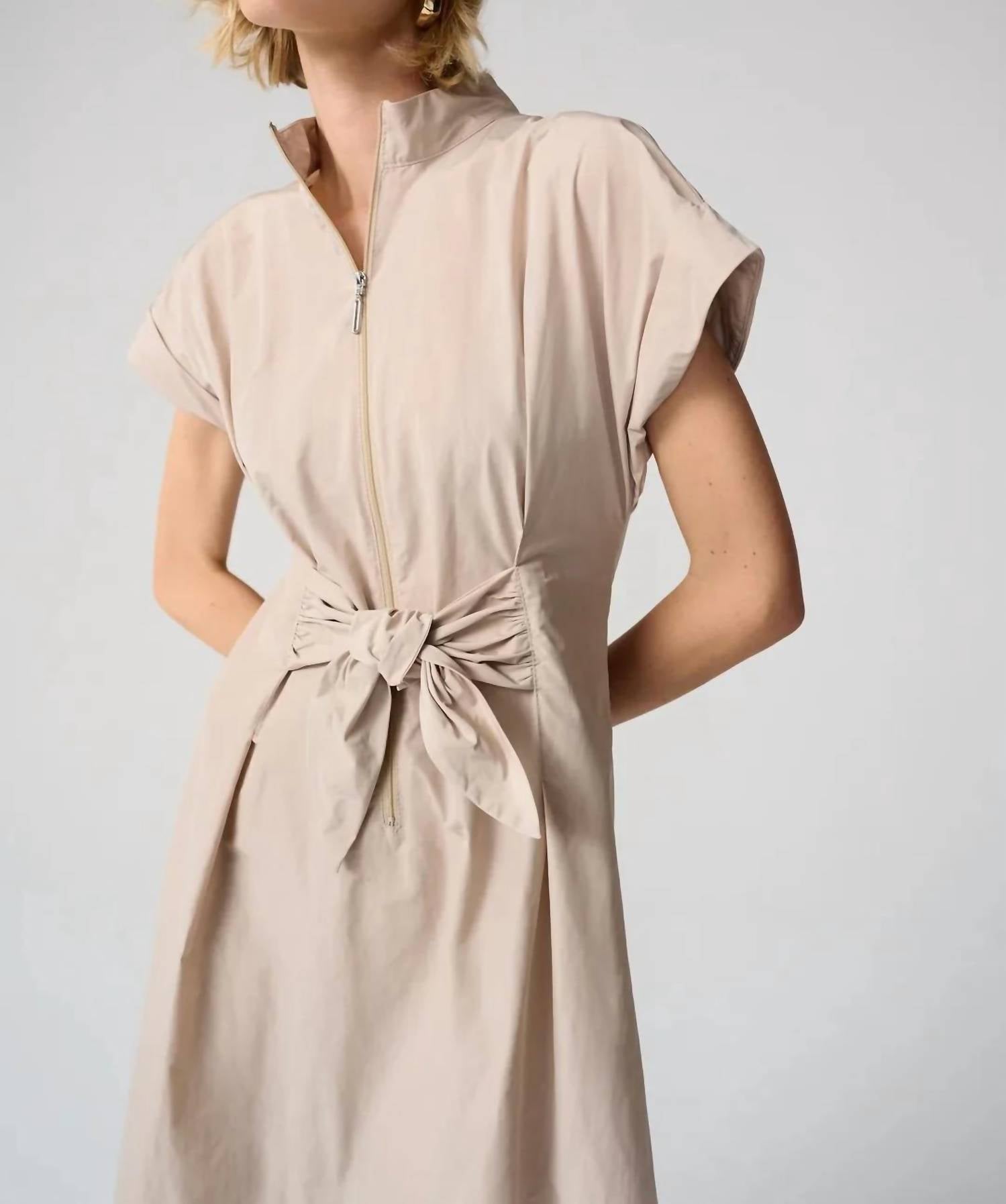 Joseph Ribkoff - Zip Up Tie Waist Midi Fit And Flare Dress