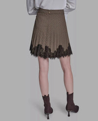 Bcbgmaxazria - Lace Hem Pleated Skirt