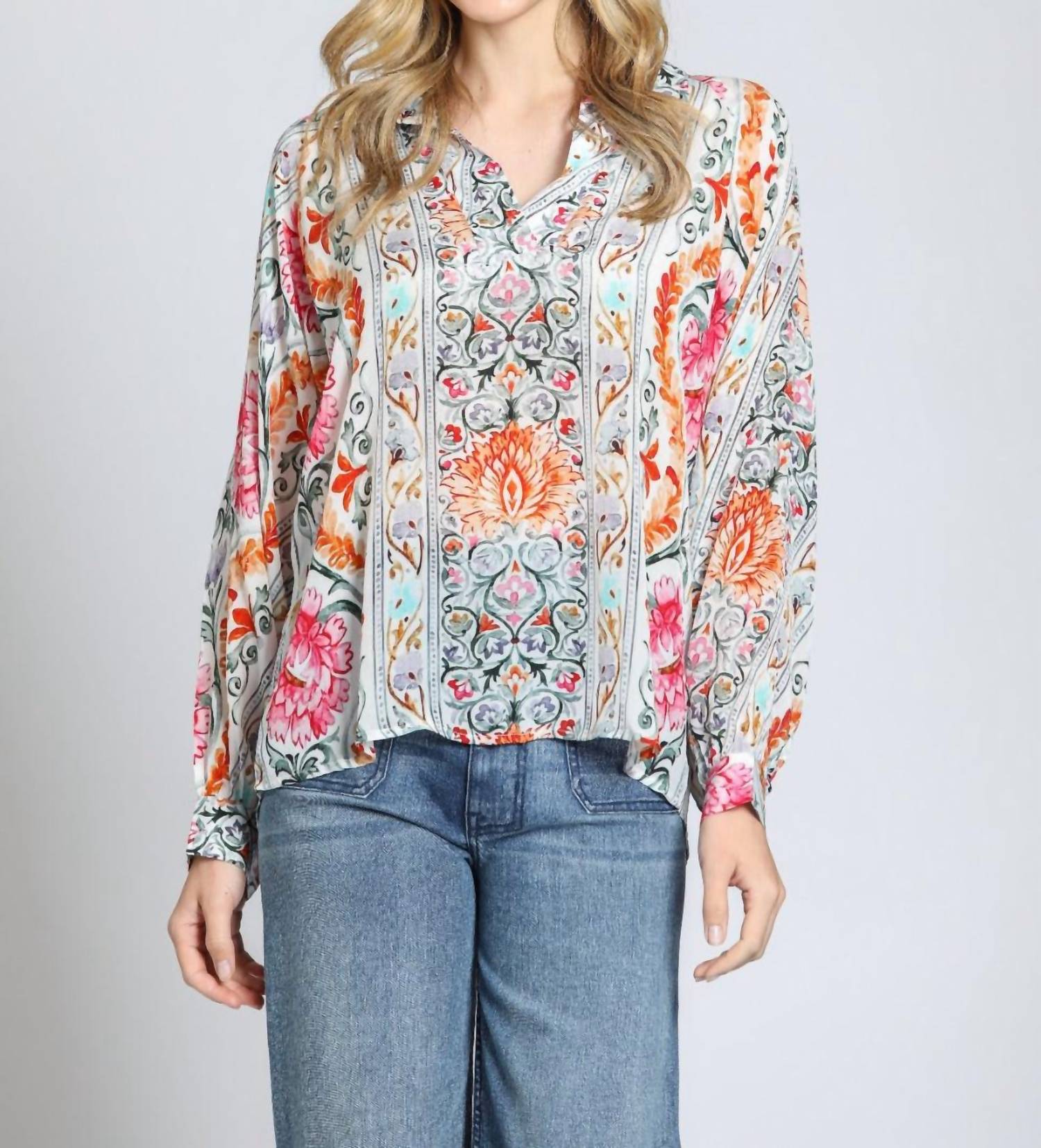 Apny - Half-placket Pullover Blouse