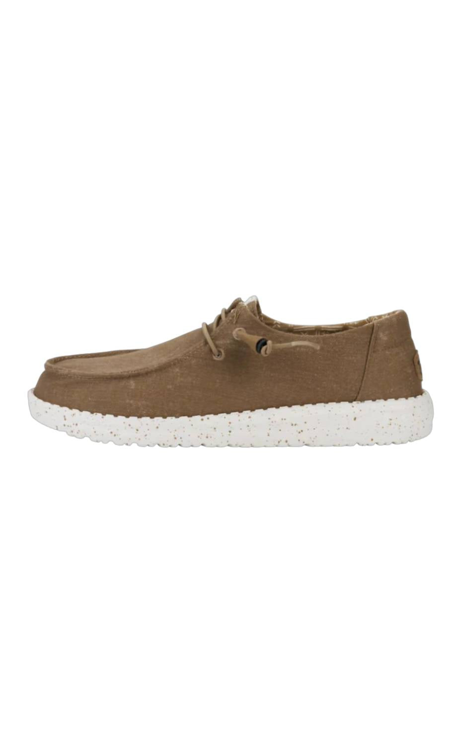 HEY DUDE Women's Wendy Stretch Canvas Shoes in taupe - women's sneaker - detail view
