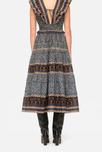 Sea - Ivette Flutter Sleeve Smocked Midi Dress