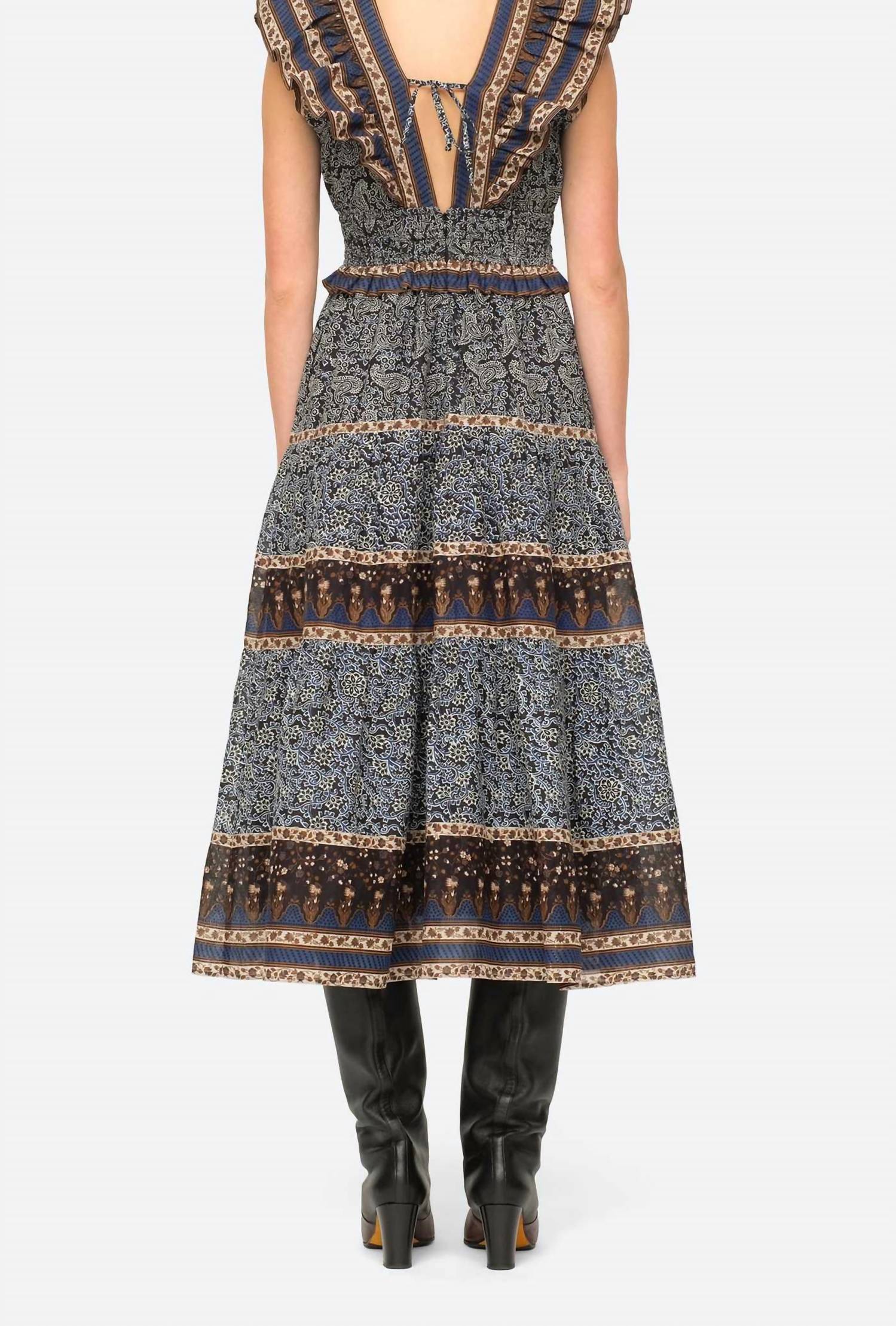 Sea - Ivette Flutter Sleeve Smocked Midi Dress