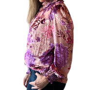 Ivy Jane - Burn Out Frost Velvet Mock Neck Top