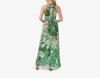 Adrianna Papell - Print Halter Chiffon Gown