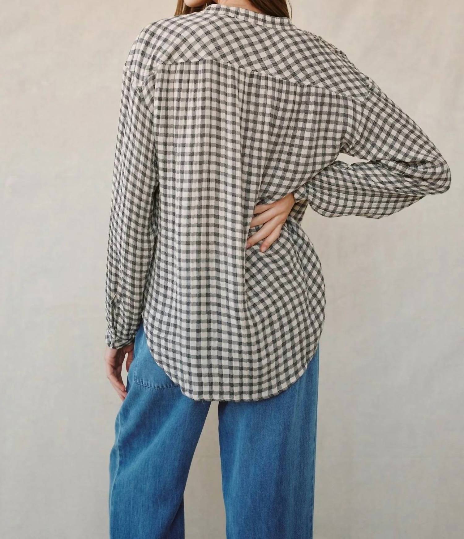 Bella Dahl - Shirred Mandarin Collar Shirt