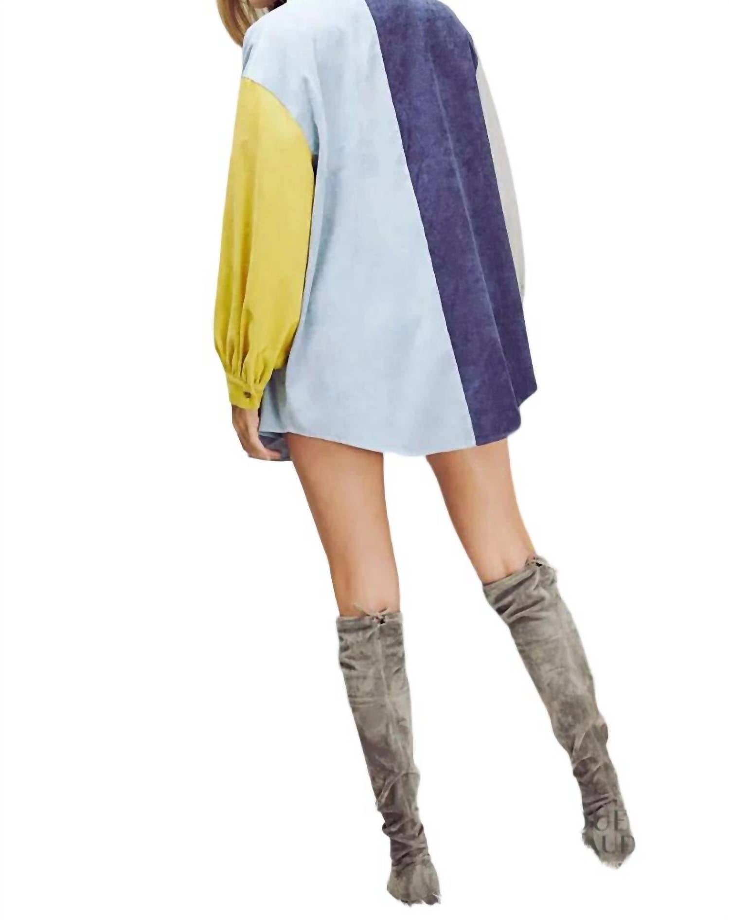 Davi & Dani - Patrice Colorblock Oversized Shirt