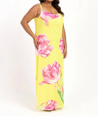 Fashion Szn Curve - Statement Floral Strappy Maxi Dress - Plus Size