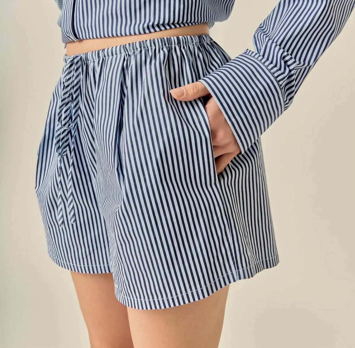 English Factory - Striped Drawstring Short