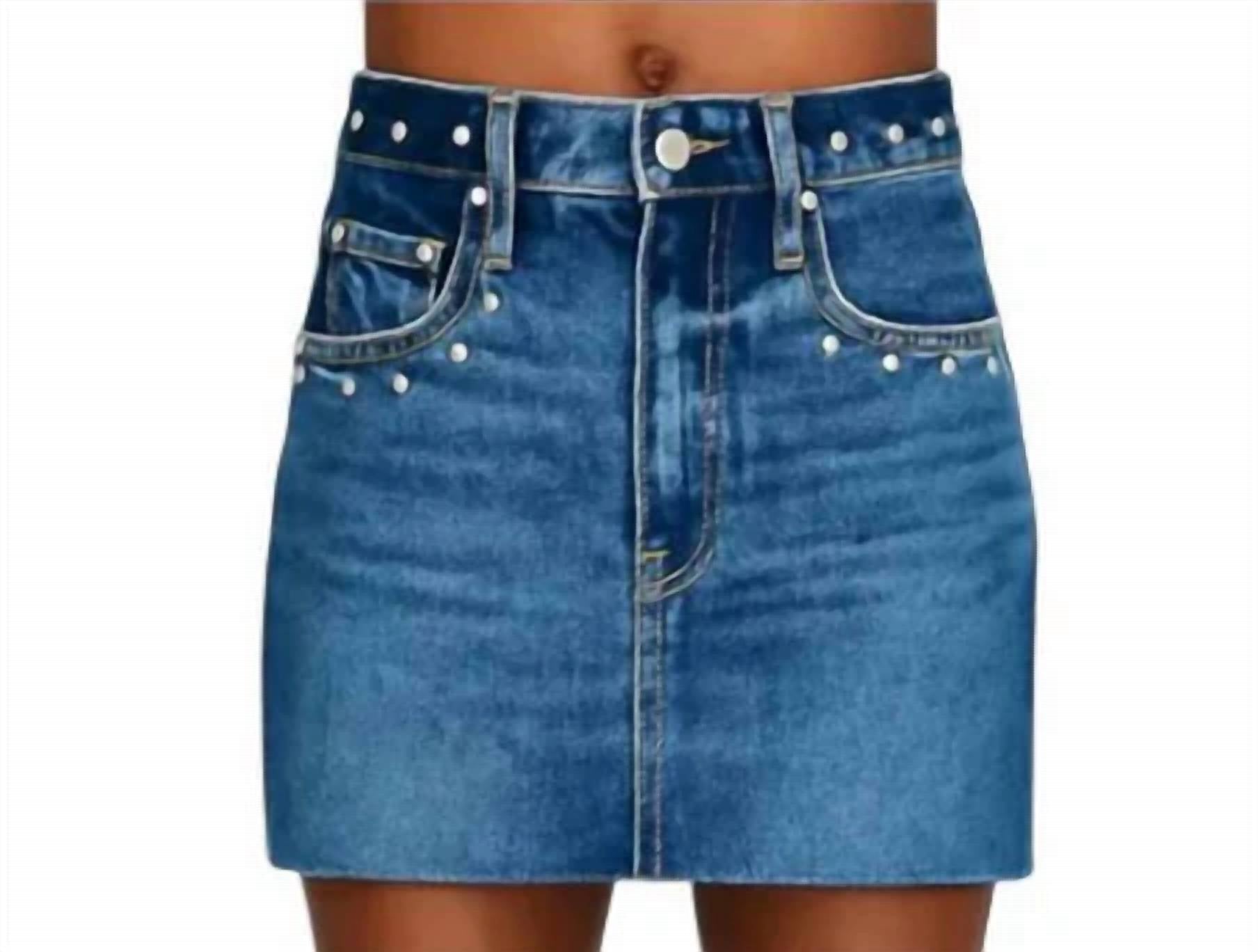 Pistola - Skye High Rise Denim Mini Skirt
