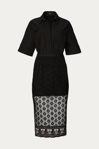 SHIRT AND CROCHET LACE SKIRT SET