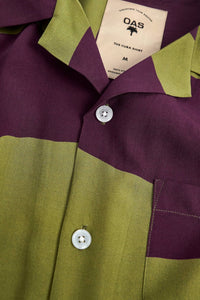 OAS Dusky Dune Short Sleeve Shirt in green purple - men's shirt - view 5