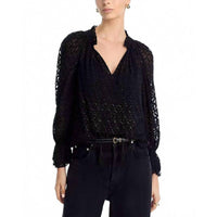 Veronica Beard Maxime Lace Blouse in black gold 1 - women's blouse