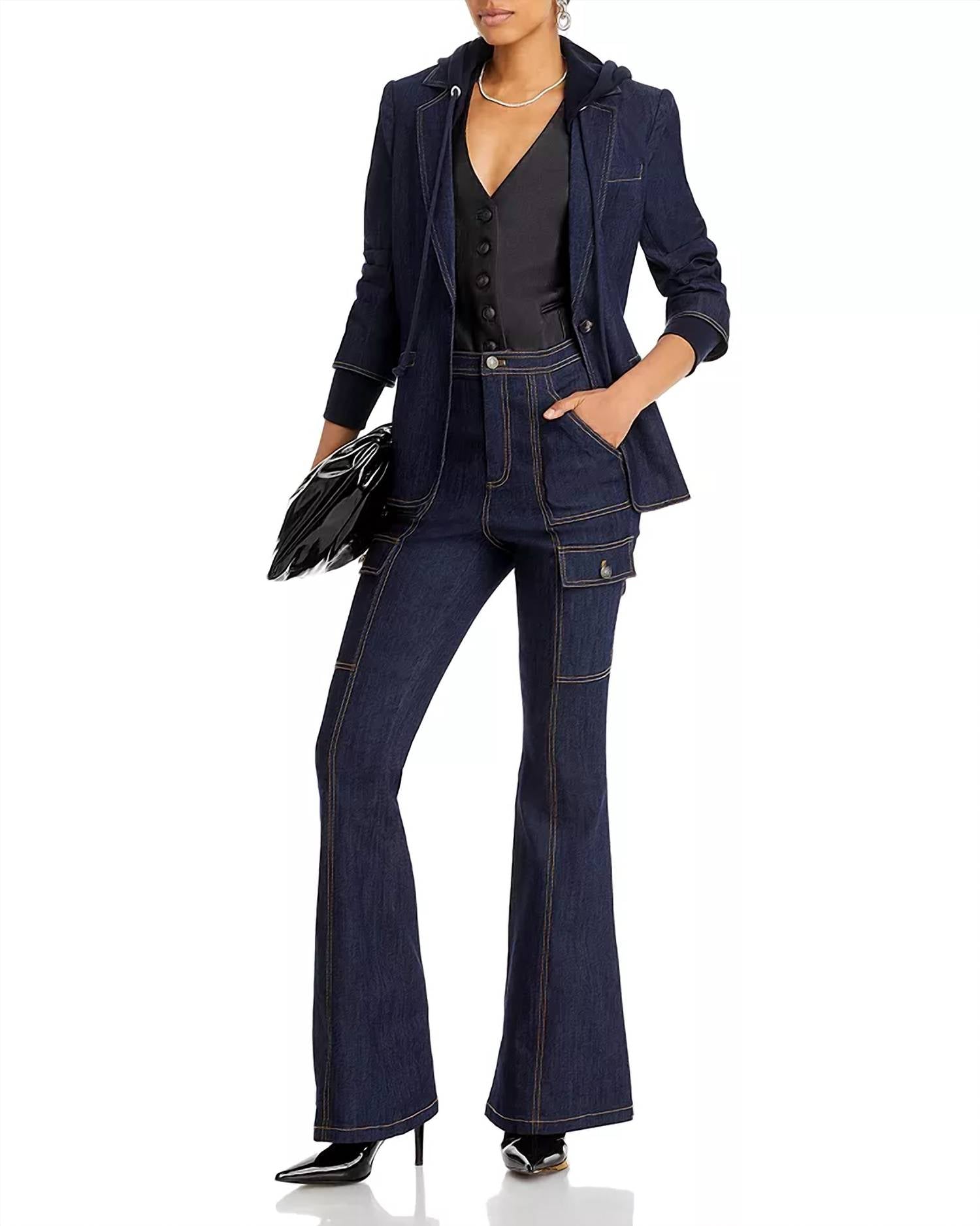 Cinq A Sept - Maurice High-rise Stretch Flare Cargo Jeans