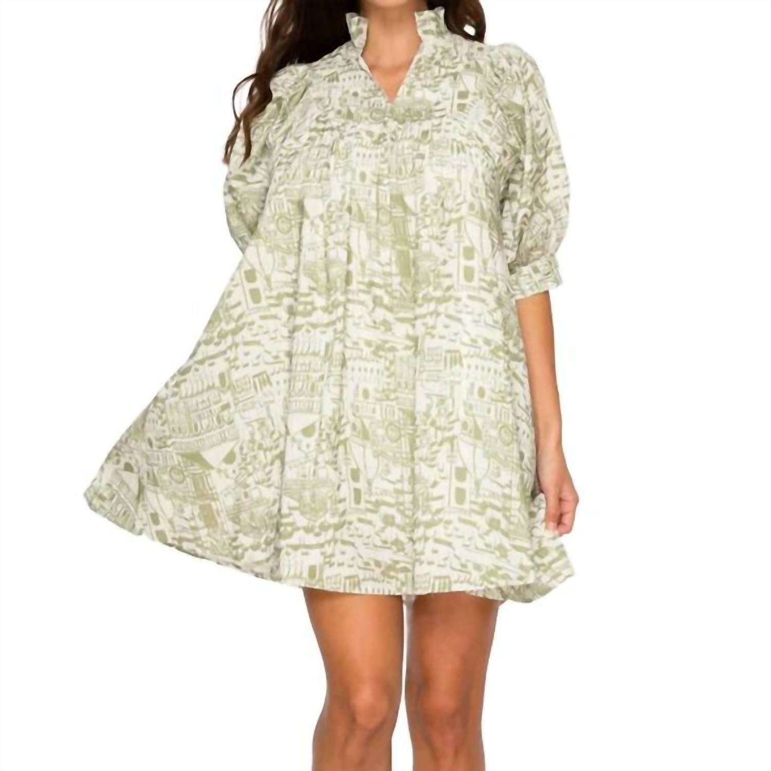 Meet Me In Santorini - Verdant Bellezza Short Dress
