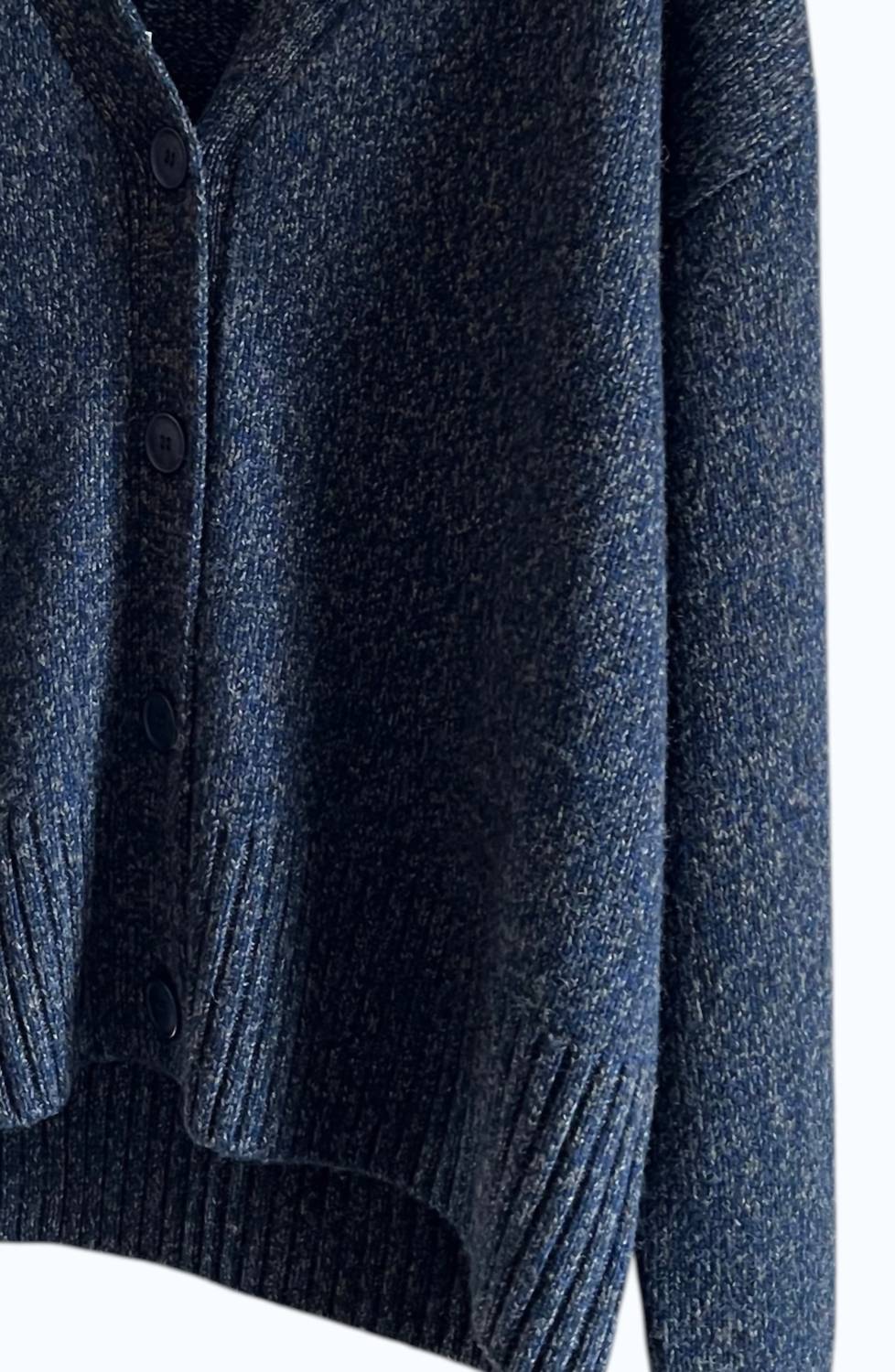 KULE Women's Cashmere Raffa in navy mari - women's sweater - detail view