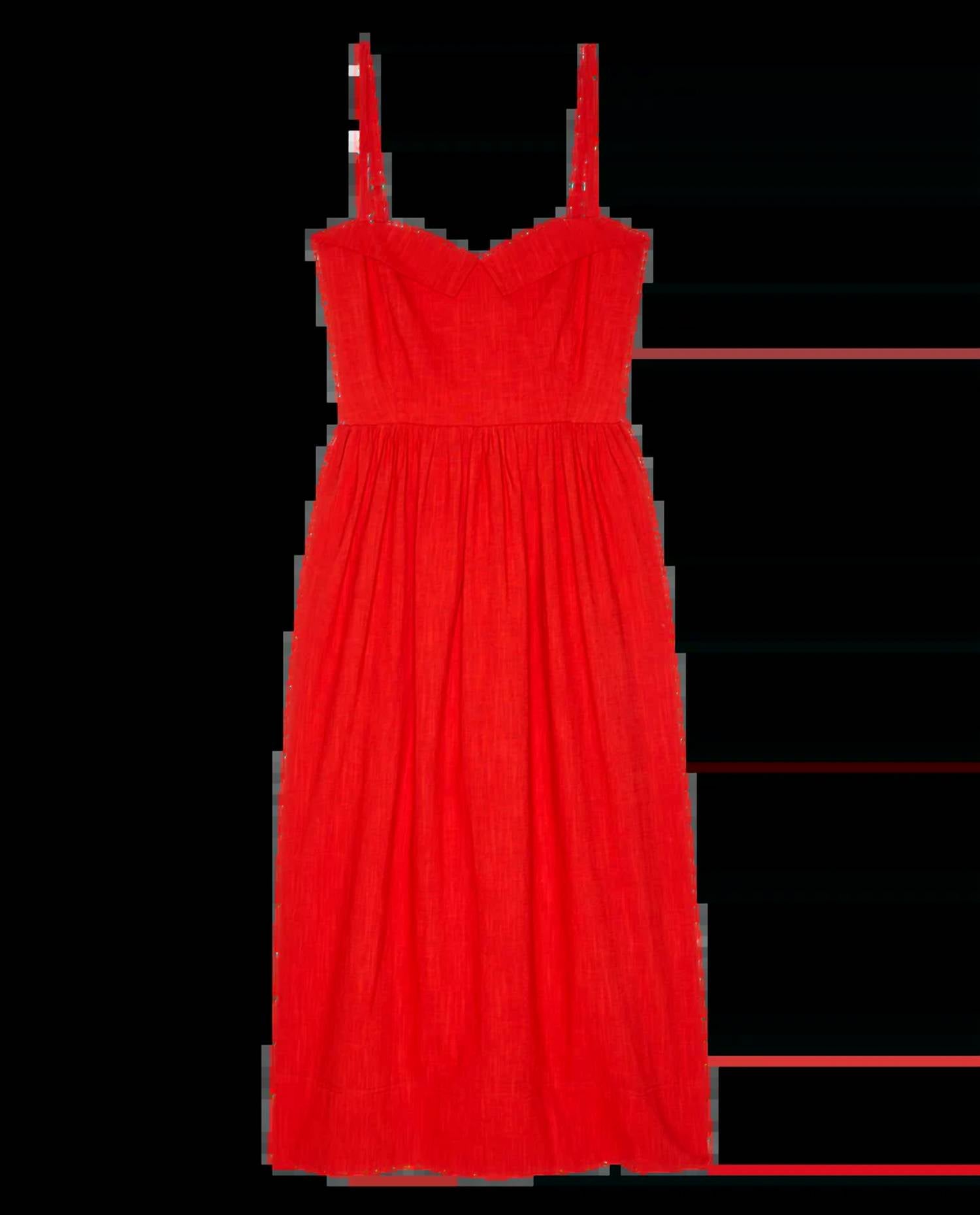 THE GREAT. The Verse Dress in red hot - women's dress - view 4