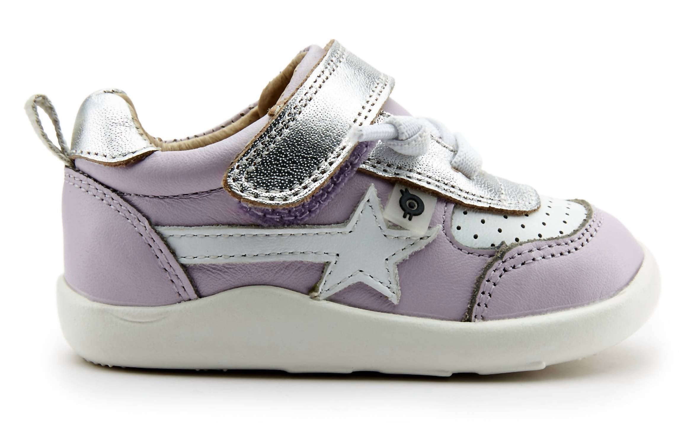 OLDSOLES Girl's Ground Work Sneakers in lilium snow silver - kids' sneaker - detail view