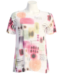 Jess & Jane Women's Verona Patch Pocket Burnout Top in white - women's t-shirt