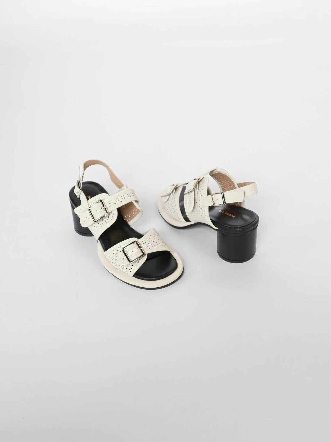 All Black - Women's Triple Buckle Lady Sandals