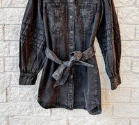 ISABEL MARANT Moe Mini Dress in faded black - women's dress - detail view