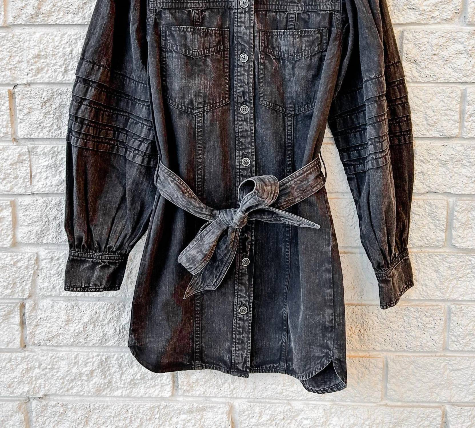 ISABEL MARANT Moe Mini Dress in faded black - women's dress - detail view