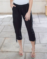 Grace And Lace - Women's Tencel Cropped Cargo Pants