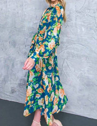 Flying Tomato - Printed Woven Midi Shirt Dress