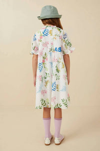 Hayden La - Embroidered Textured Botanical Buttoned Dress