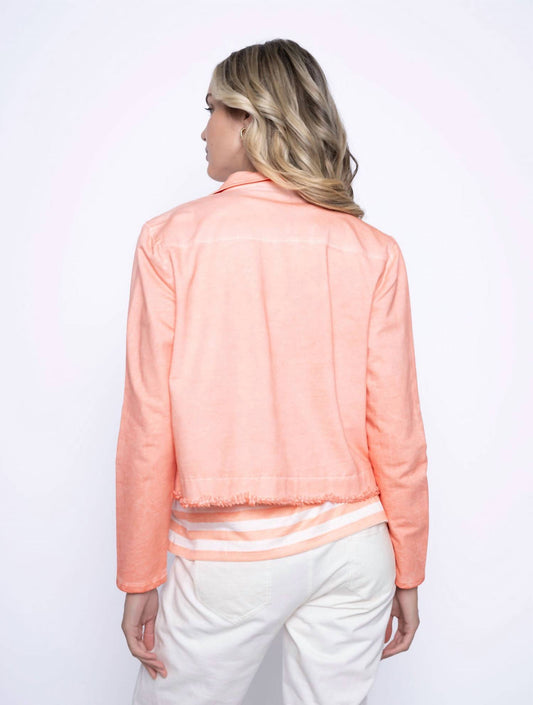 Picadilly - Raw Edge Fringe Patch Pocket Jacket