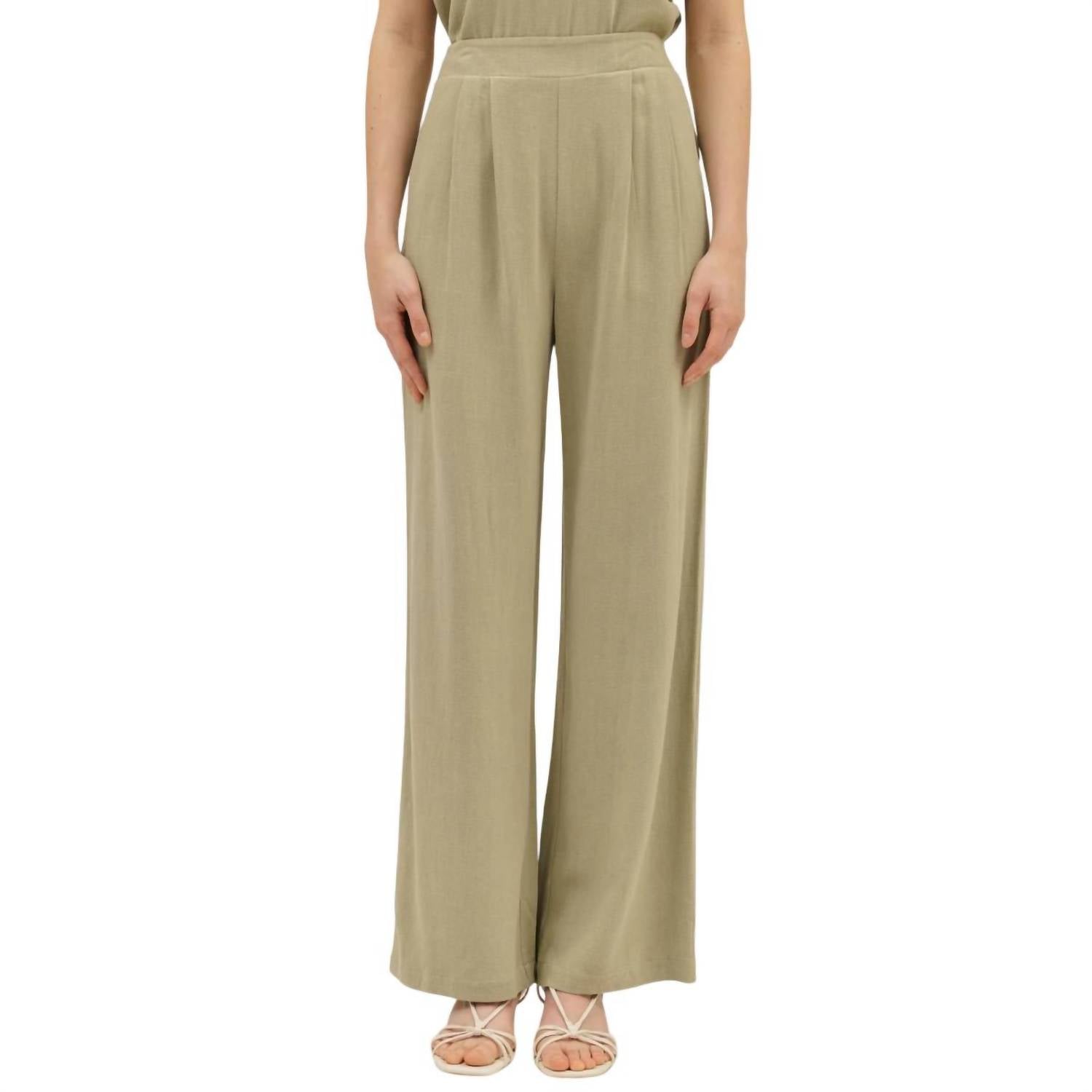 Blu Pepper - High Waist Wide Leg Linen Pants