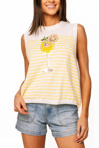 Queen Of Sparkles - Stripe Cocktail Knit Tank Top