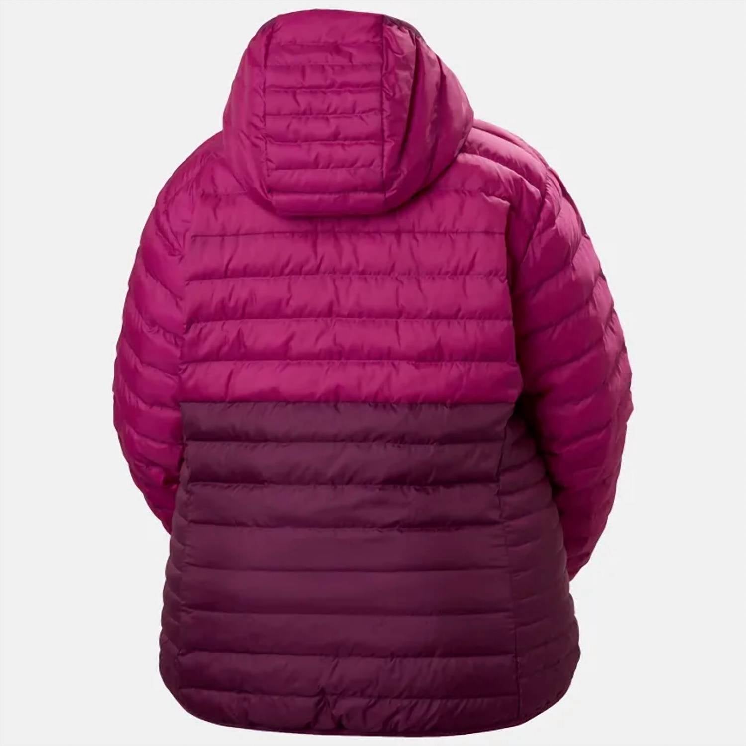 Helly Hansen Women's BANFF Hooded Plus sized Insulator Jacket in magenta - women's jacket - detail view