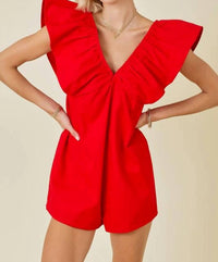 Day + Moon - Denim V-neck Sleeveless Romper