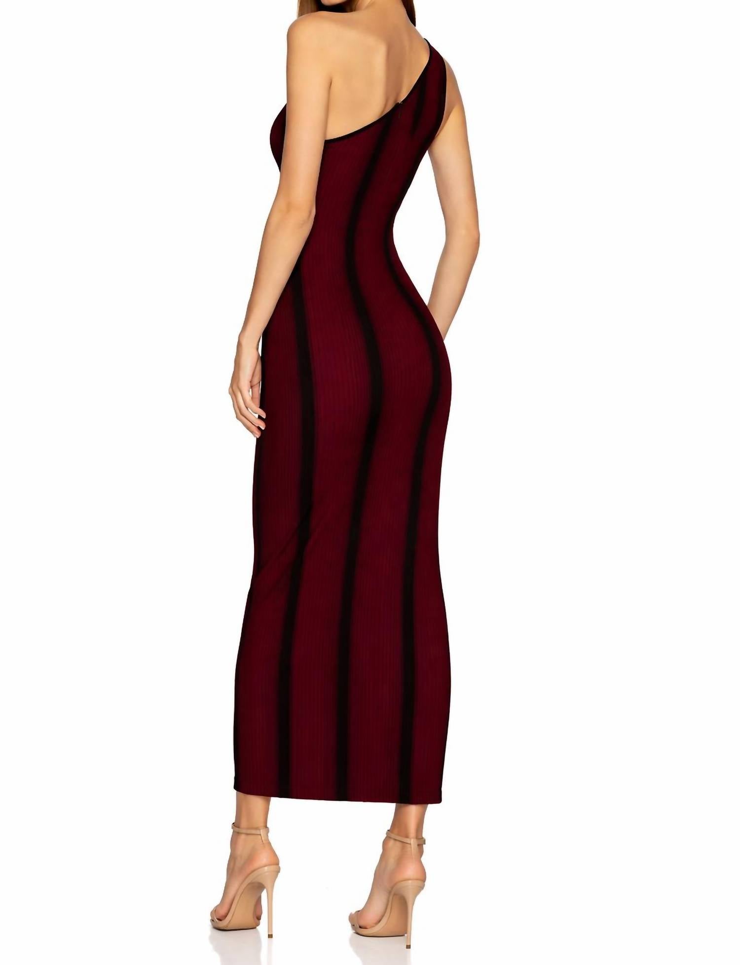 Ser.O.Ya - One Shoulder Ribbed Maxi Dress