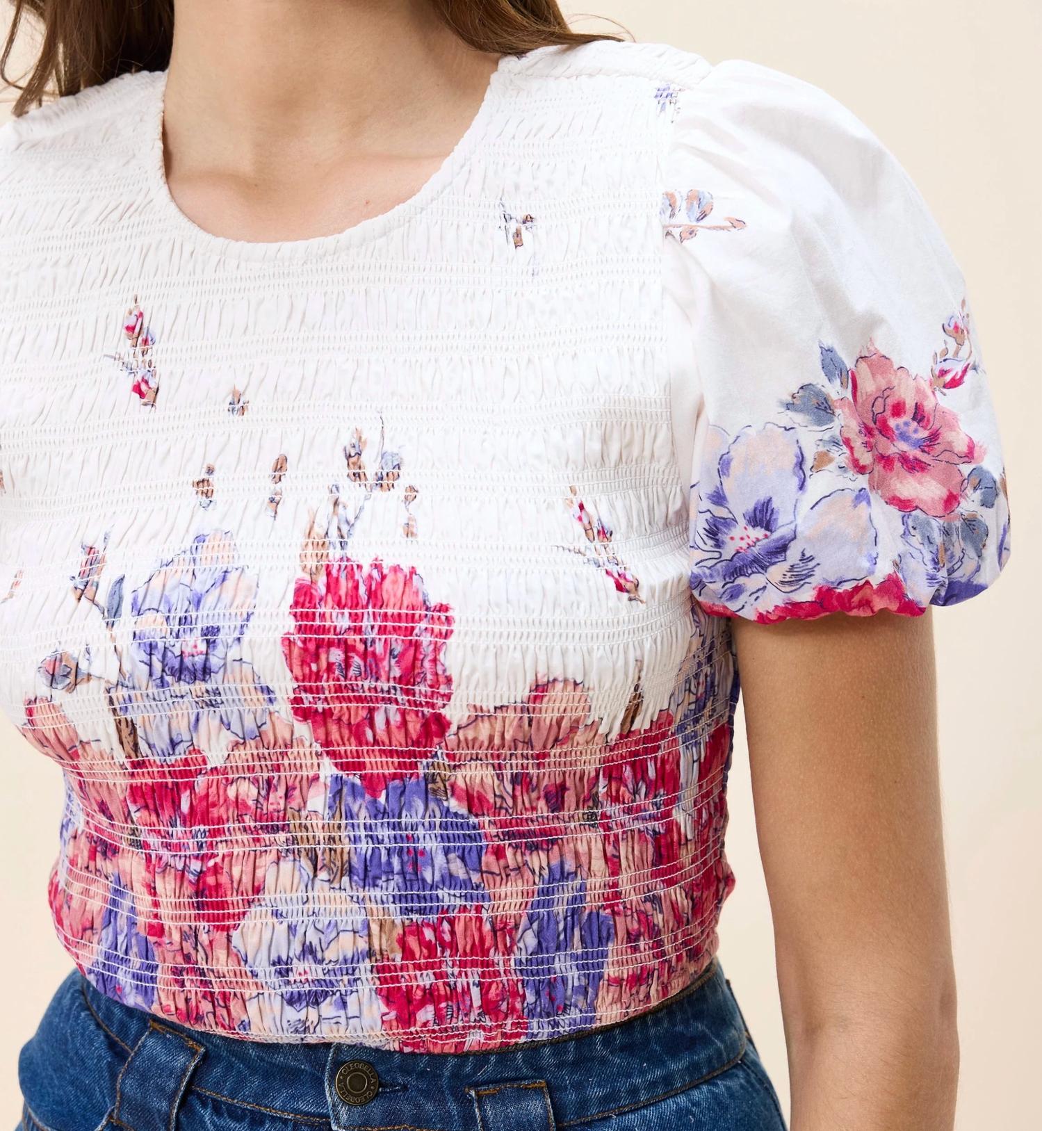 Cleobella Rya Short Sleeve Top in camellia print - women's blouse - view 4